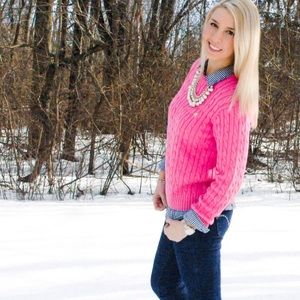 Pink Lily Pulitzer Cable Knit Sweater